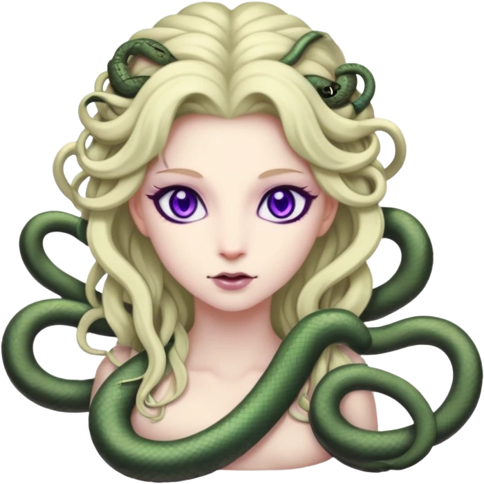 Neko Medusa with violet eyes  emoji