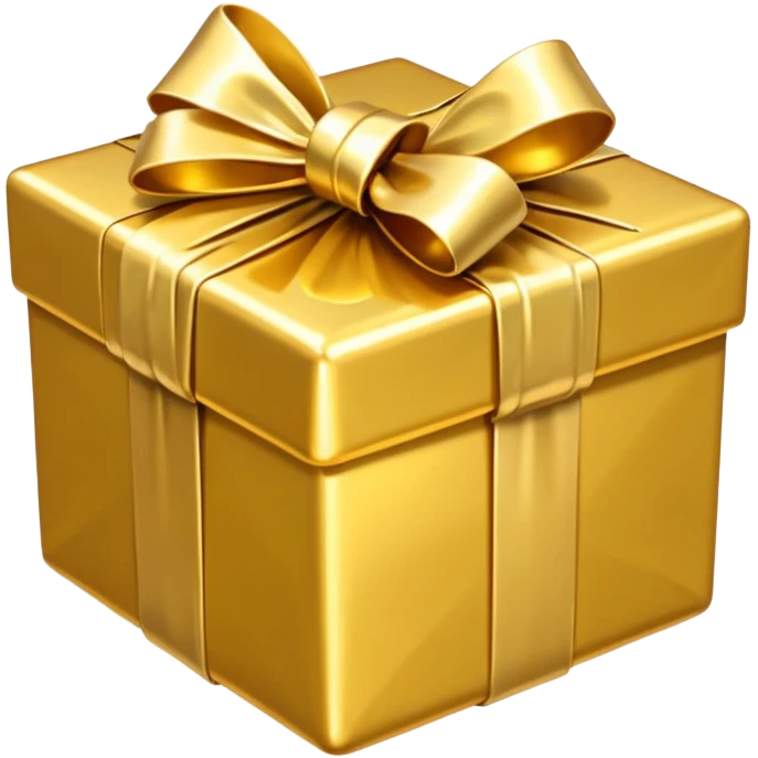 golden present with golden bow emoji