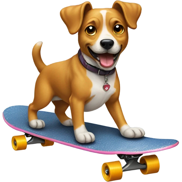 Dog riding skateboard emoji
