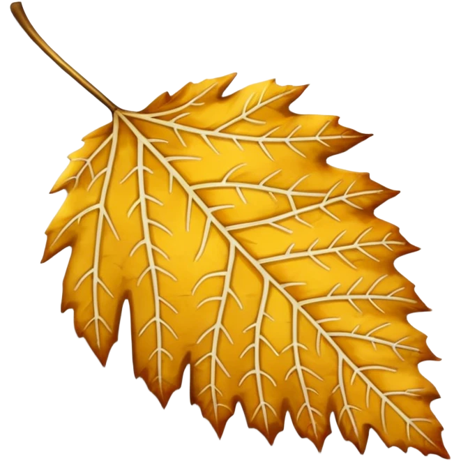 golden birch leaf emoji