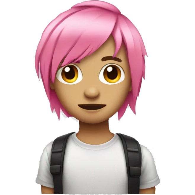 emo emoji with pink hair emoji