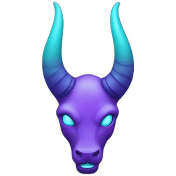 A sign of the horns purple and turquoise  emoji