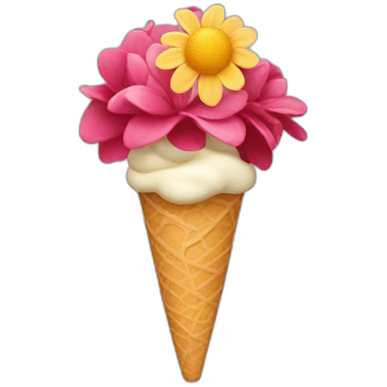 Flower with ice cream  emoji