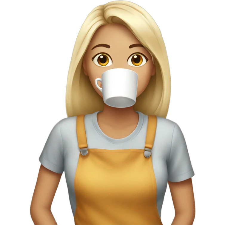 Girl drinking coffe emoji