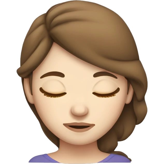 Brown-haired, white-skinned girl sleeping emoji