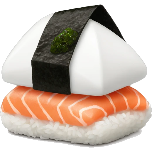 Onigiri with salmon and nori  emoji