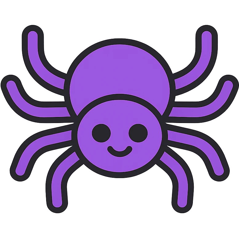 cute 2D simple purple spider icon emoji