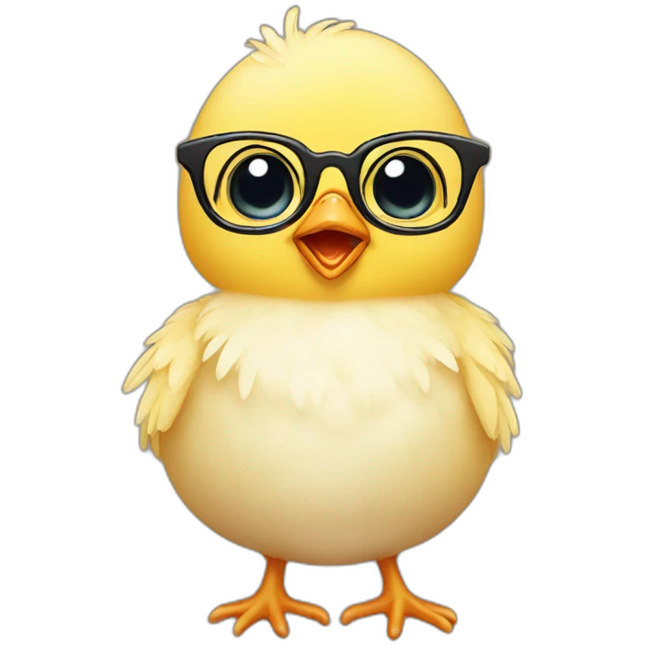 Baby chick wearing glasses emoji