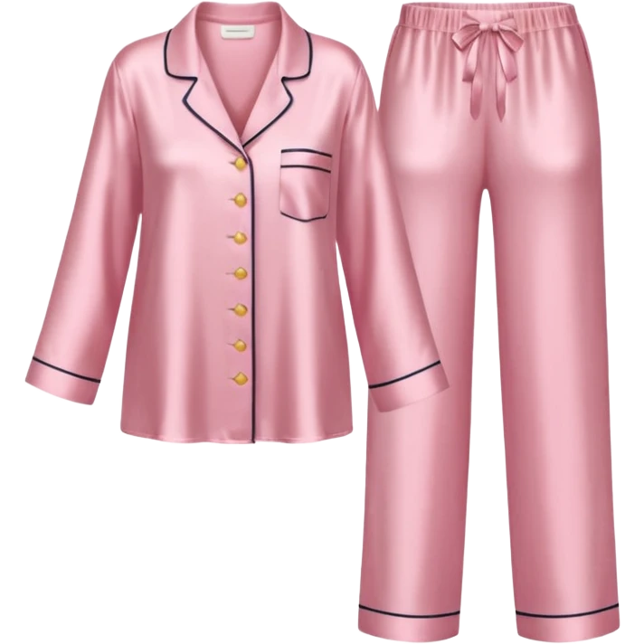 Light pink silk pyjamas set emoji