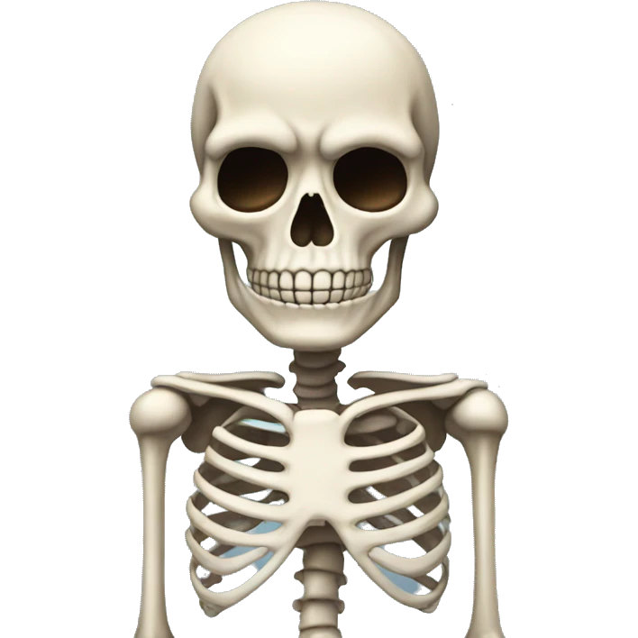 Skeleton with skin emoji