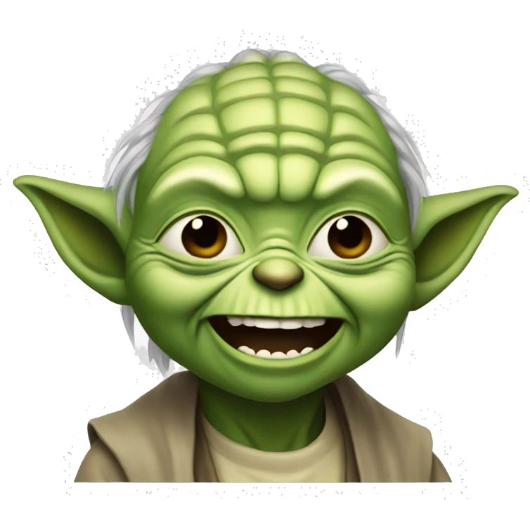 Yoda laughing at loud emoji