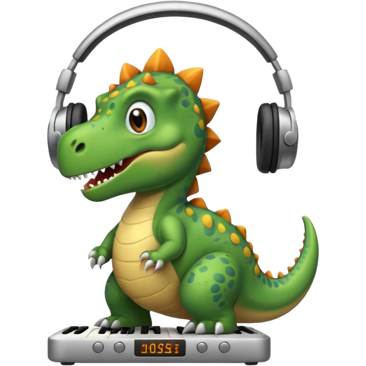 Dinosaur listening to music emoji