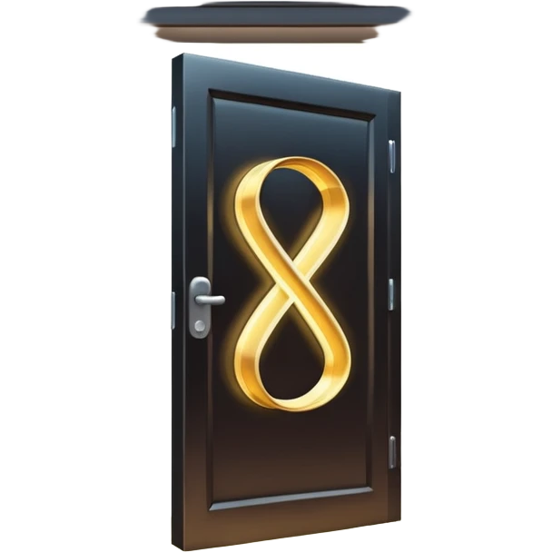 open door with glowing infinity sign emoji