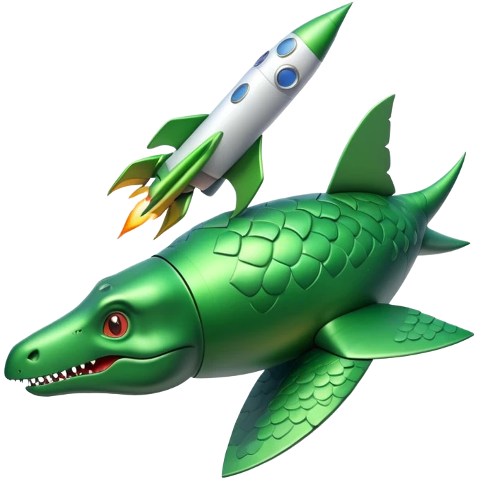 Dinosaur on rocket flying to space emoji