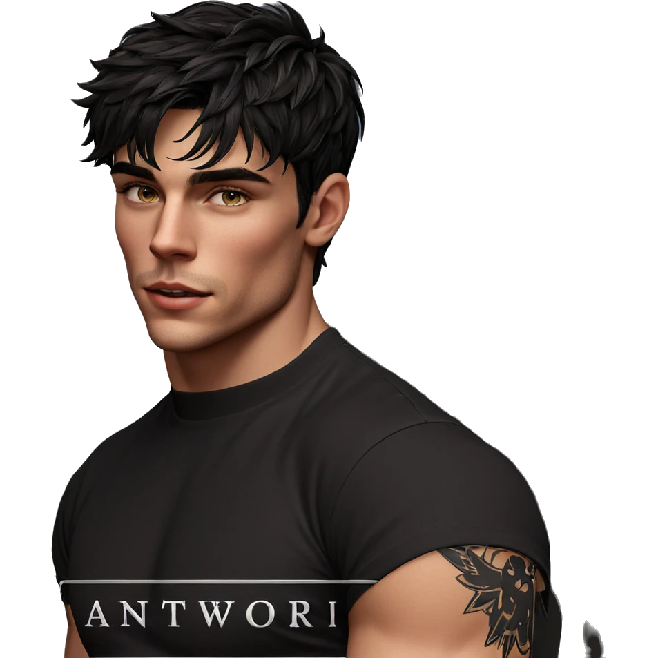 boy with wings and tattoo emoji