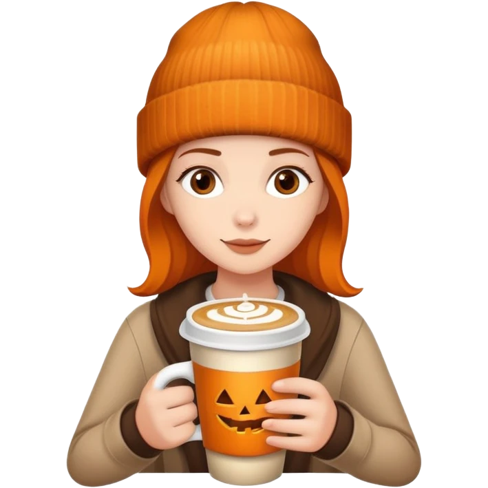 Pumpkin spice softcore indie person emoji