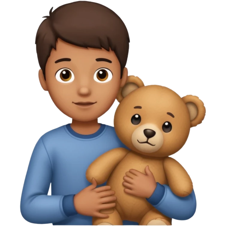 hat boy with bear  emoji