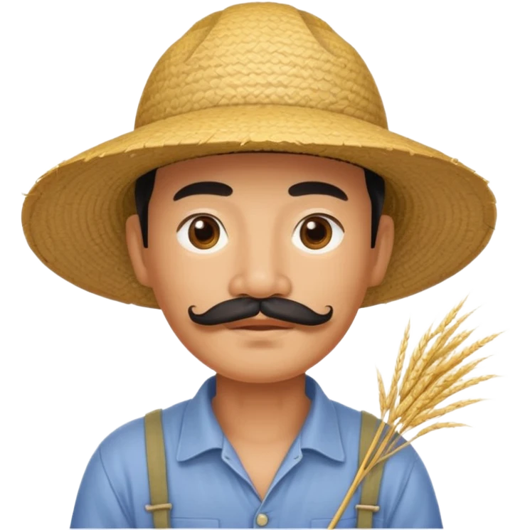 rice farmer with a chinese mustache emoji