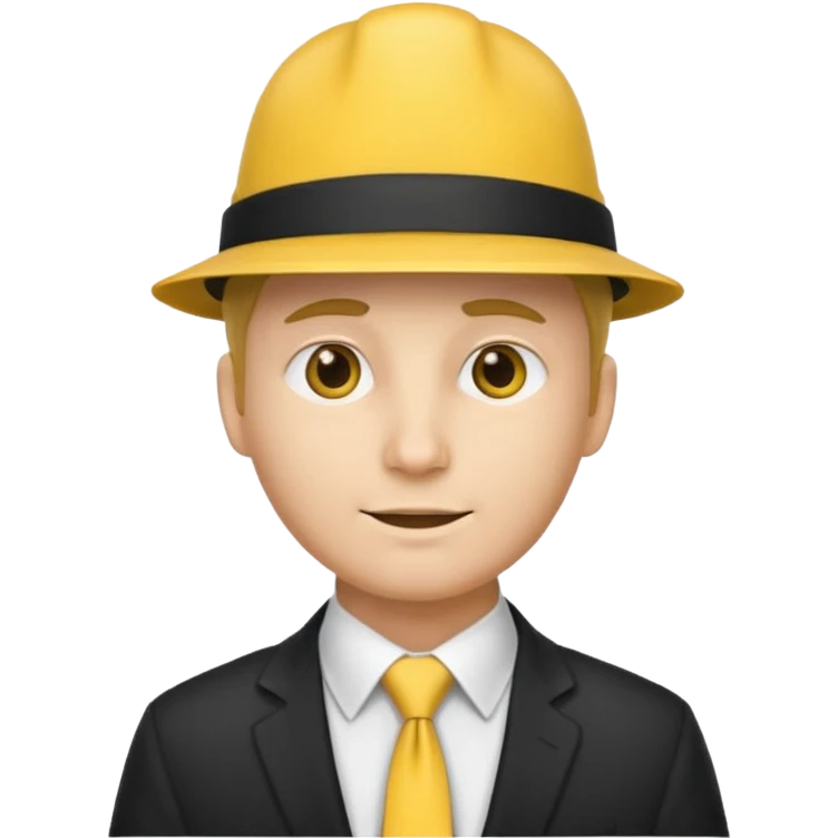 a man with yellow tie and hat emoji