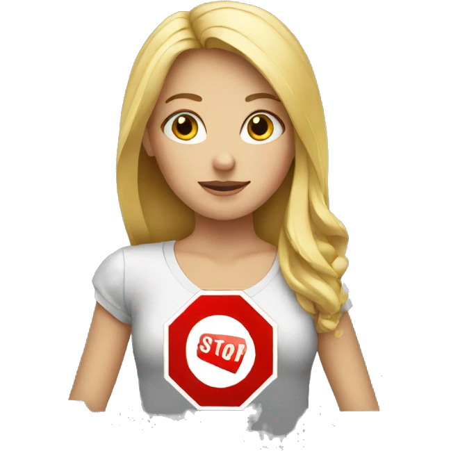 blond Girl stop sign emoji