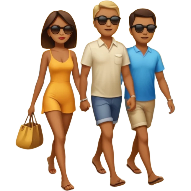 couple walking on the beach sunset in background emoji