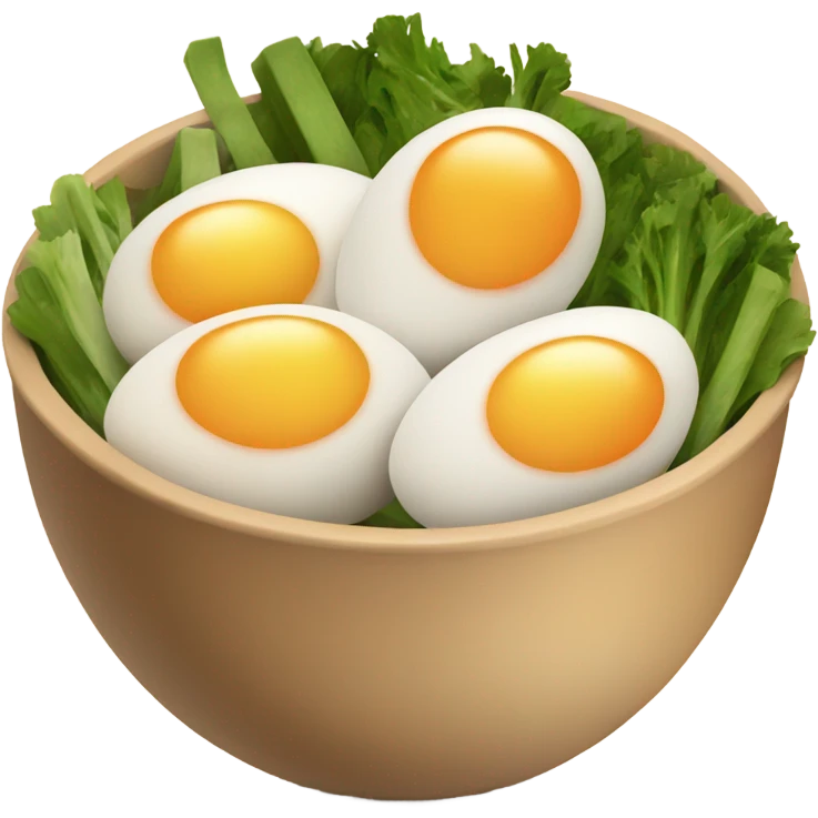 Bowl with eggs and vegetables  emoji