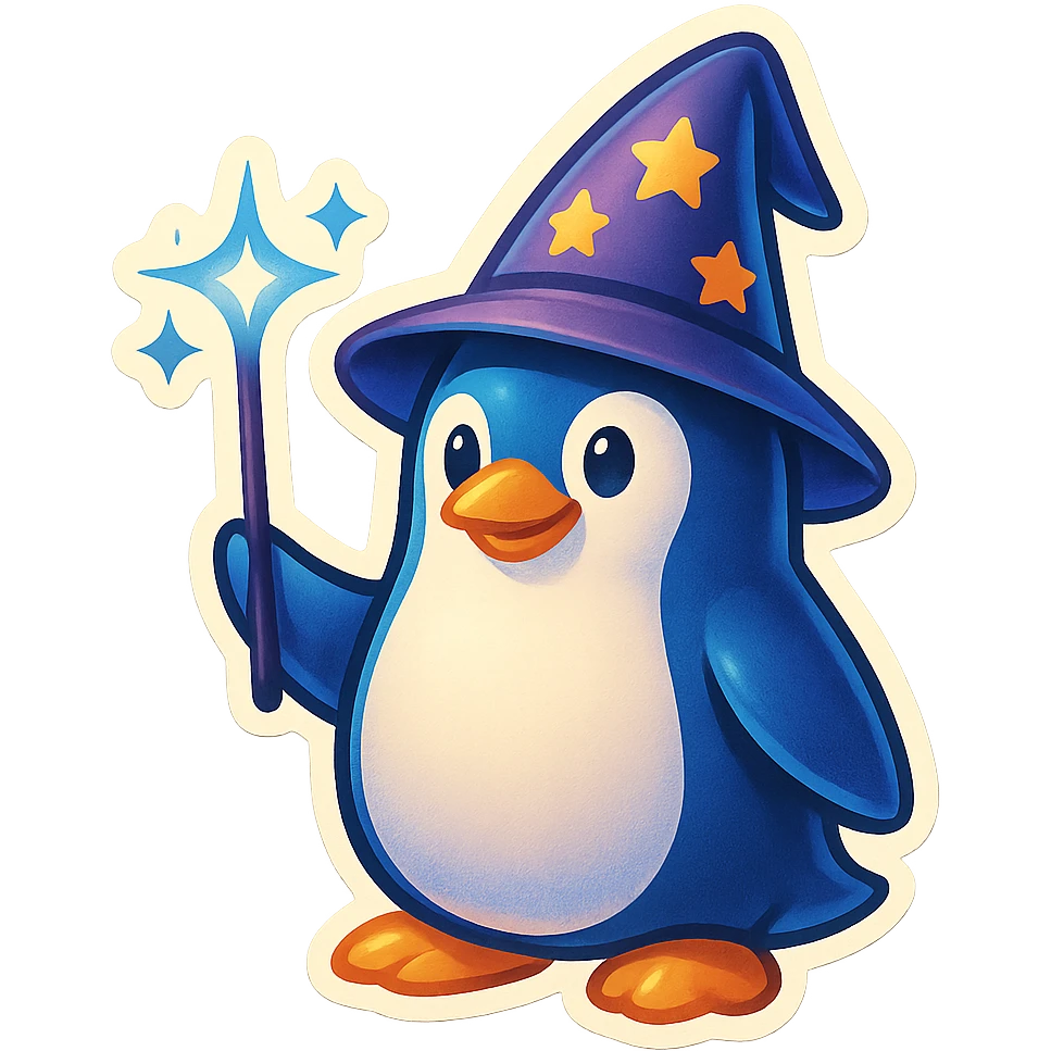 Penguin Wizard emoji