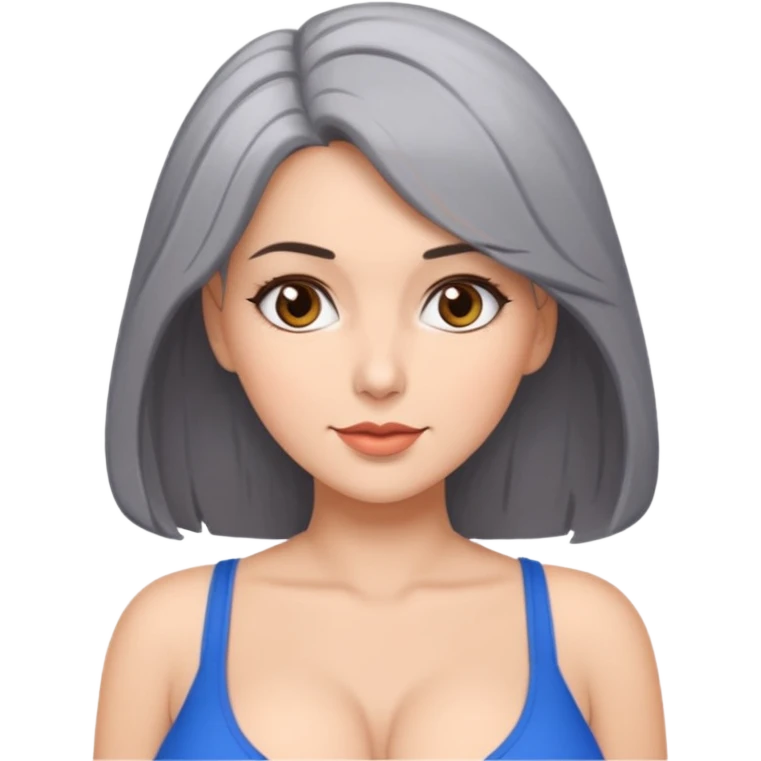 Sexy brunette and gray  lady with big boobs emoji