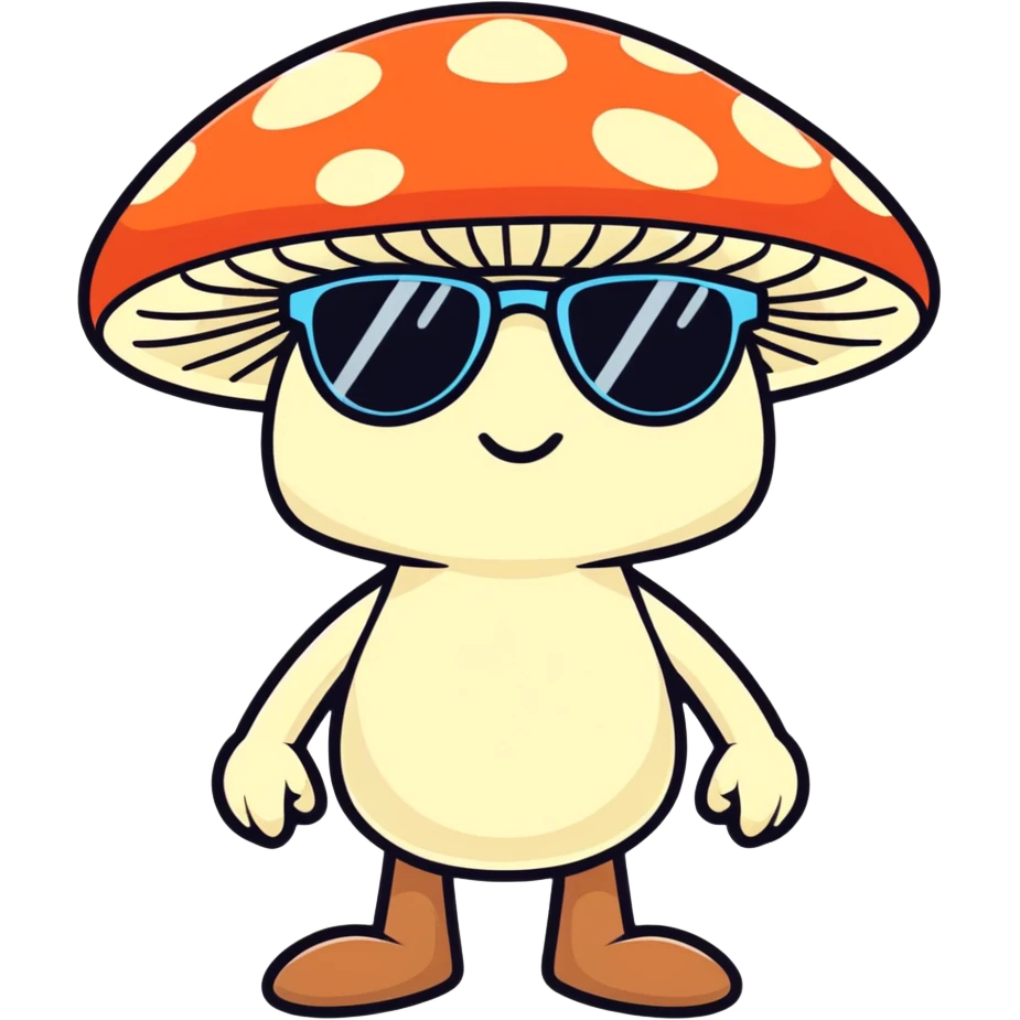 Mushroom with sunglasses emoji