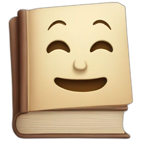 Book with face emoji