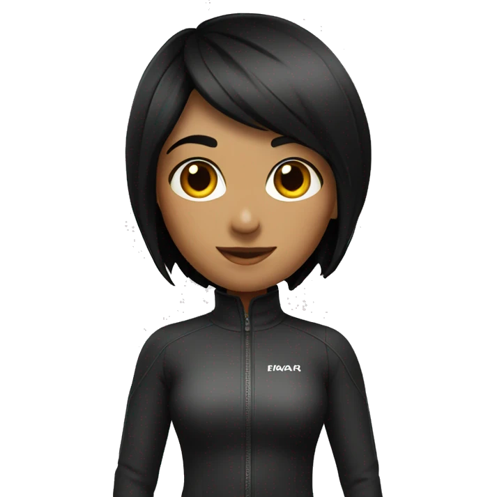 Girl with a black Bob indian ski emoji