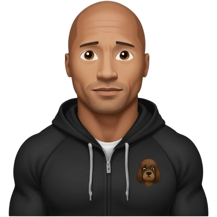 dwayne johnson with black hoodie emoji