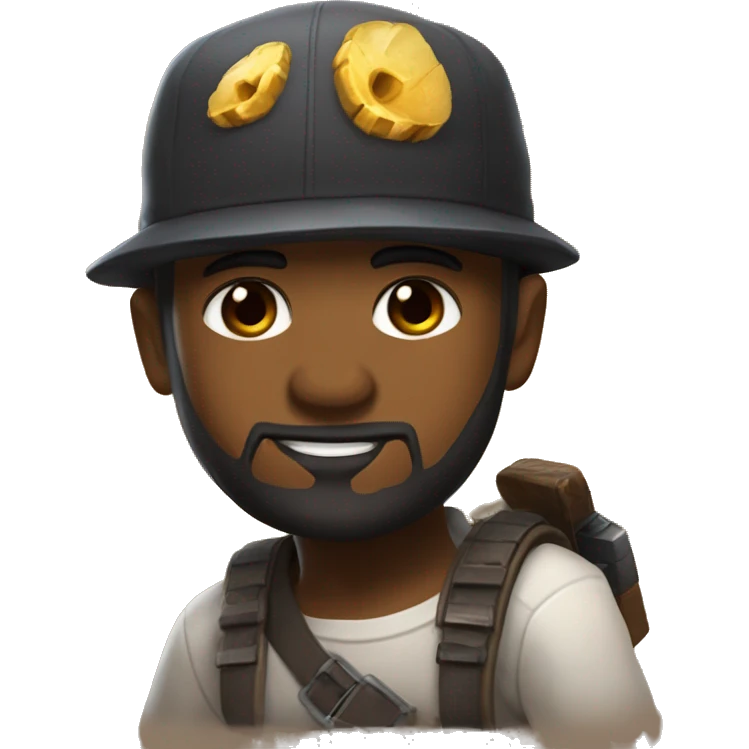 Hombre jugador de freefire cara nerviosa y haciendo para que guarde silencio emoji