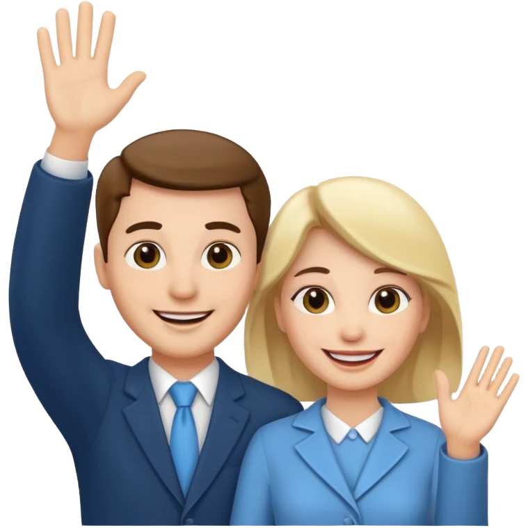 married couple waving emoji