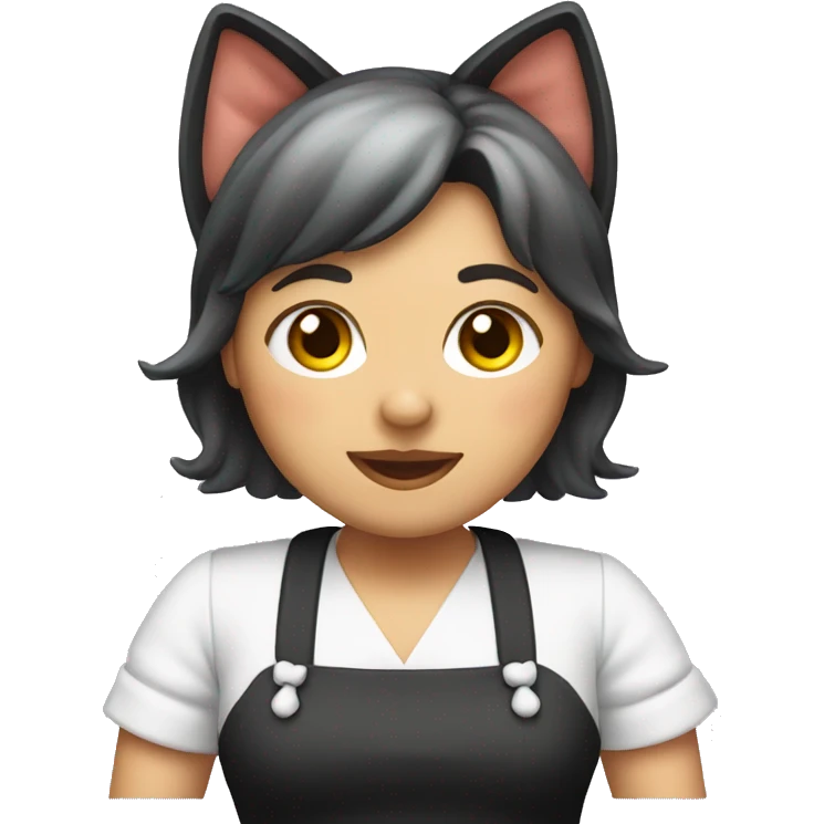 A fat maid with cat ears emoji