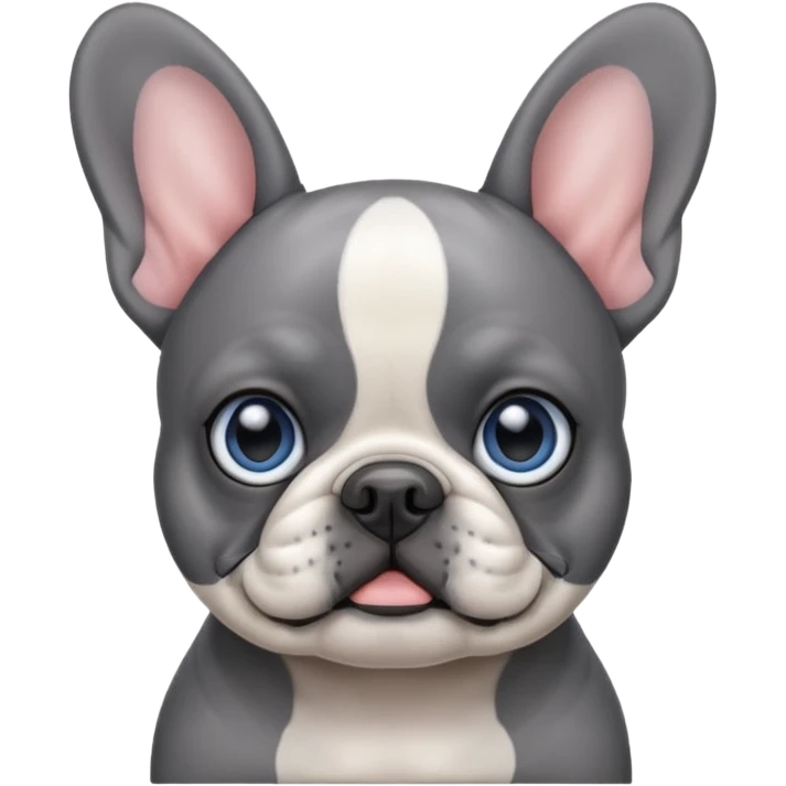 French bulldog cute grey blue with blue eyes emoji