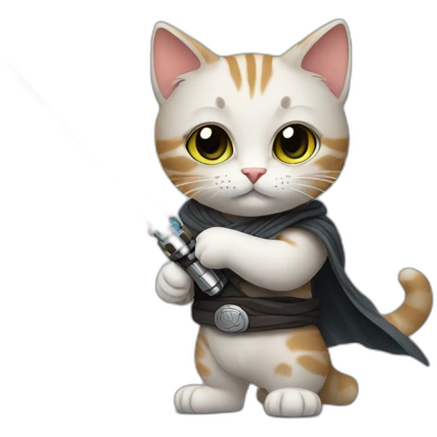 cat with lightsaber emoji