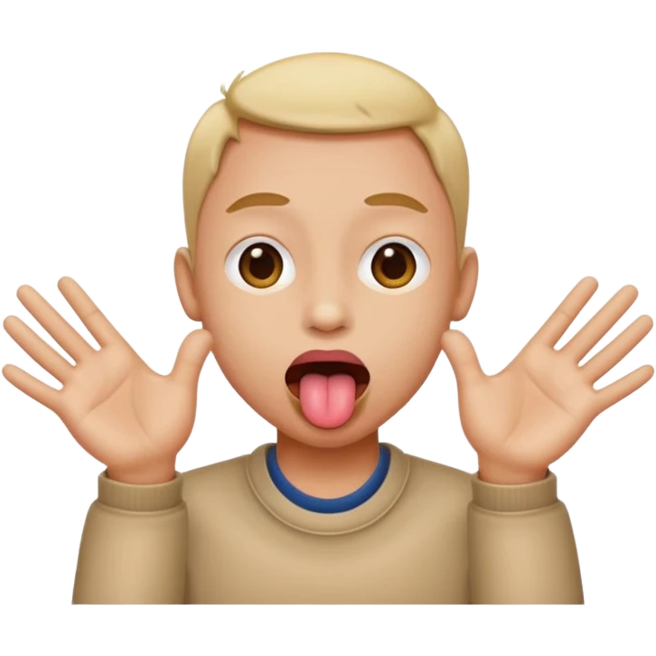 tongue sticking out with hands to the side emoji
