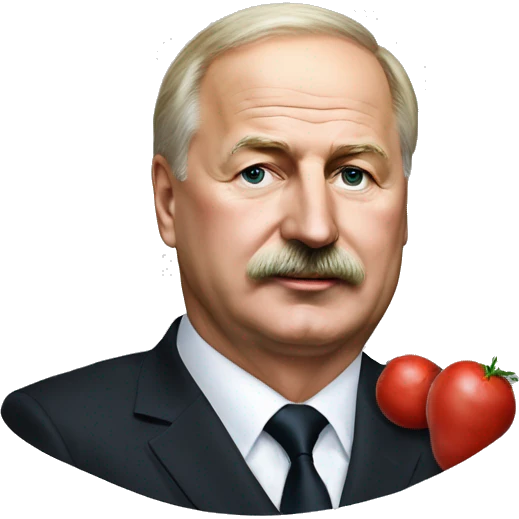 Photorealistic Belarus president Lukashenko with potato in right hand emoji