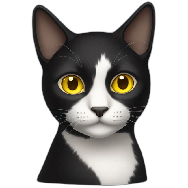 Black cat with yellow eyes emoji