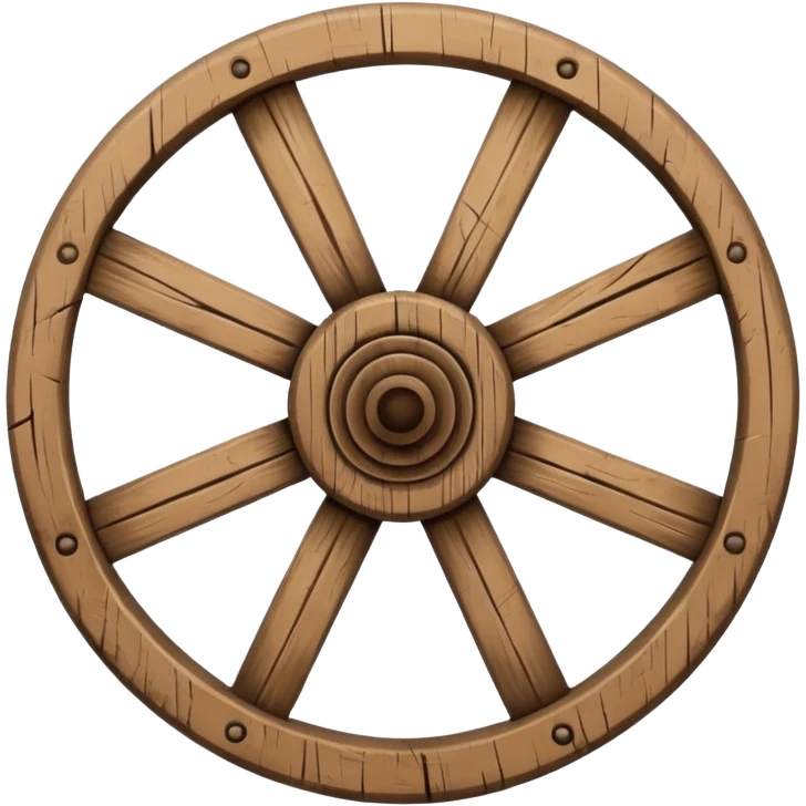 Wheel – Simple wooden cartwheel, ancient design emoji