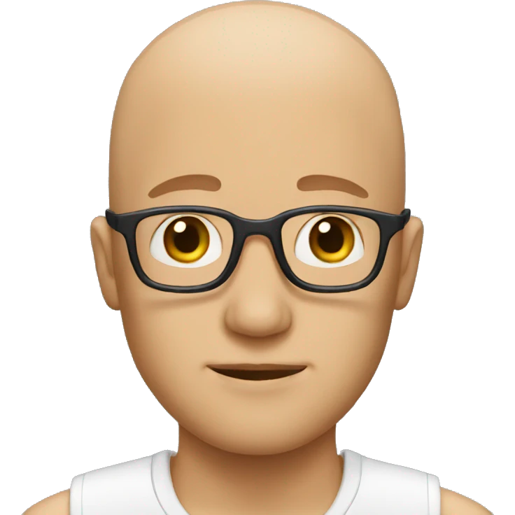 man with no hair and pilot glasses emoji