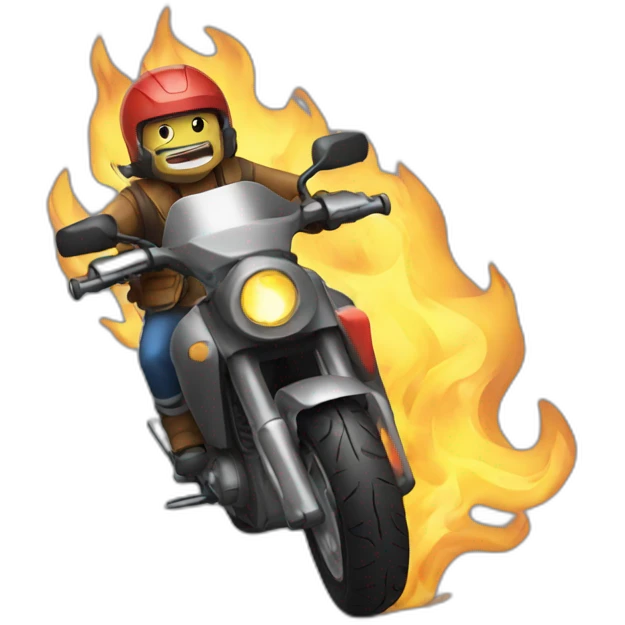 Moto en feu emoji