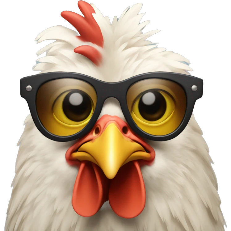 chicken with sun glasses emoji