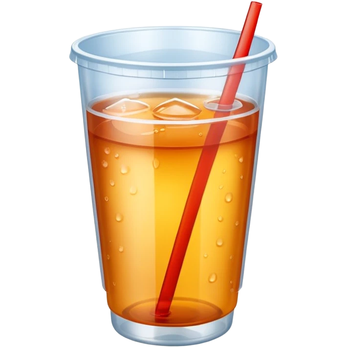 Soft drink in plastic cup (like Starbucks Cup), no logo, half circle shape closed top. emoji