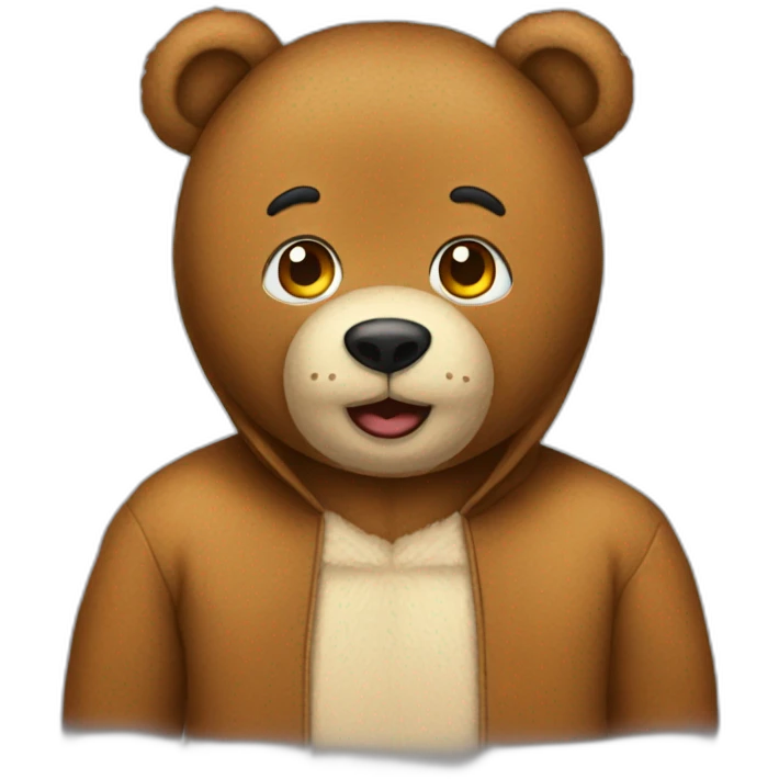 Guy in a teddy bear onesie emoji