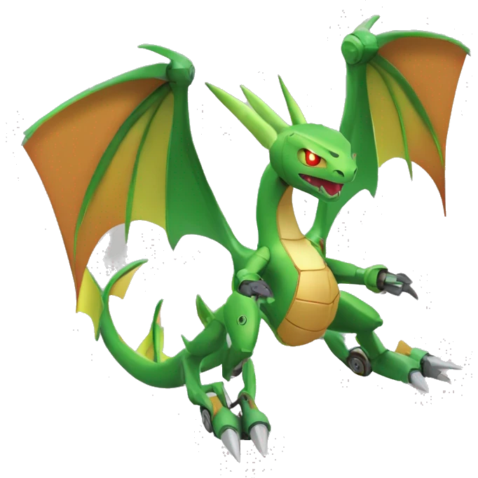 Mechanical Flygon-dragon-Charizard-raptor-Medabot-Mecha full body emoji