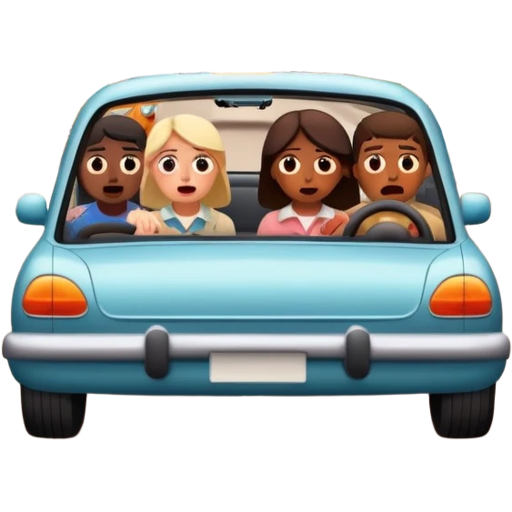 people looking scared driving in bad neighborhoods  emoji