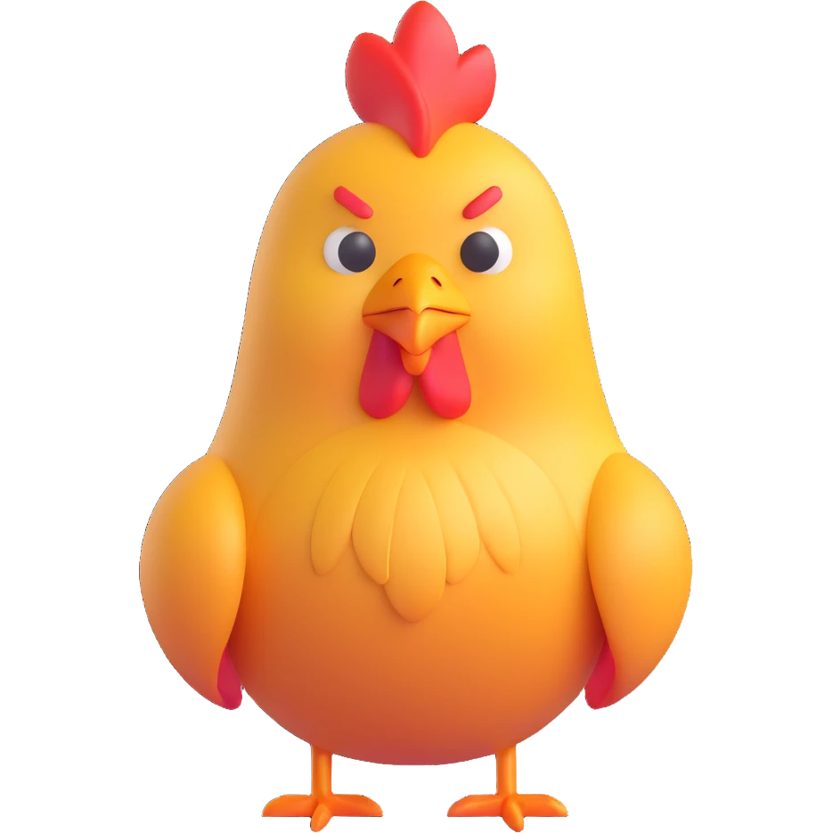 clever chicken, 3d emoji style emoji
