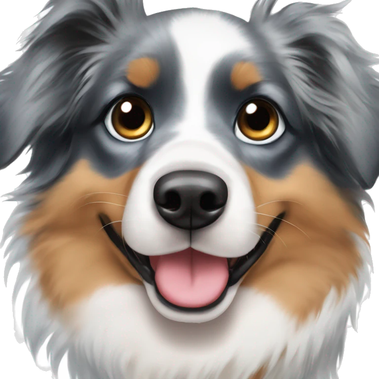 Australian Shepard with blue bow and lashes emoji